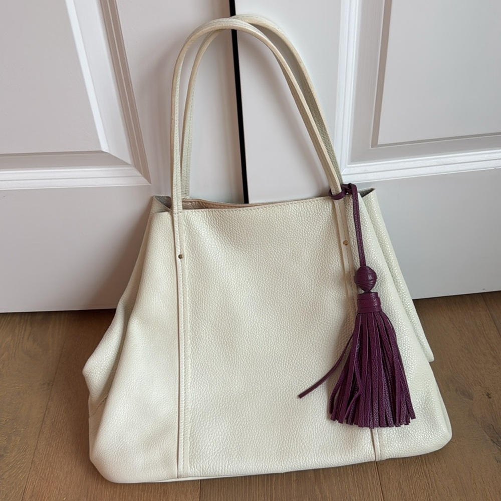 Nora Lozza Leather white tote bag